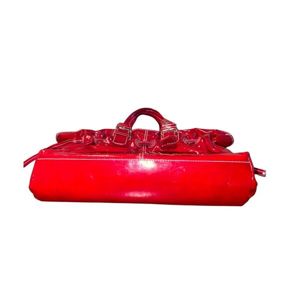 Dooney & Bourke Vintage Red Patent Leather Hayden Shoulder Handbag Purse - Picture 3 of 8